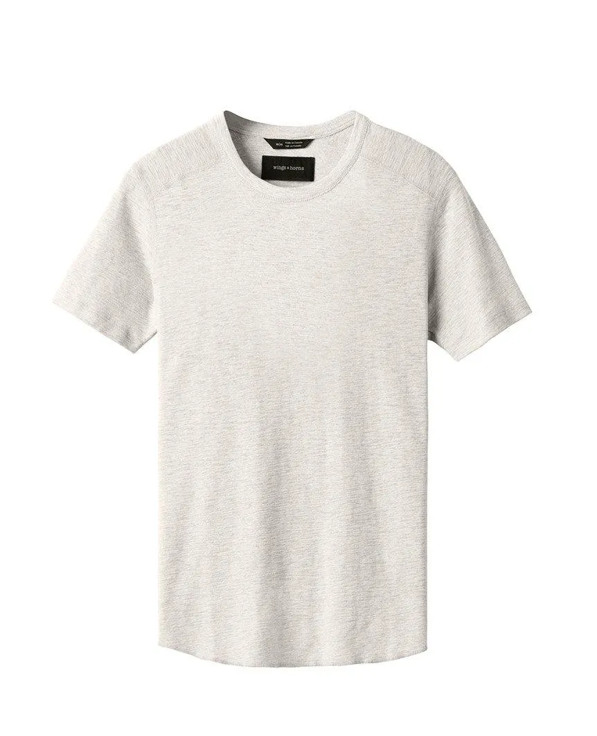 1x1 Slub Short Sleeve Crewneck Heather Ash