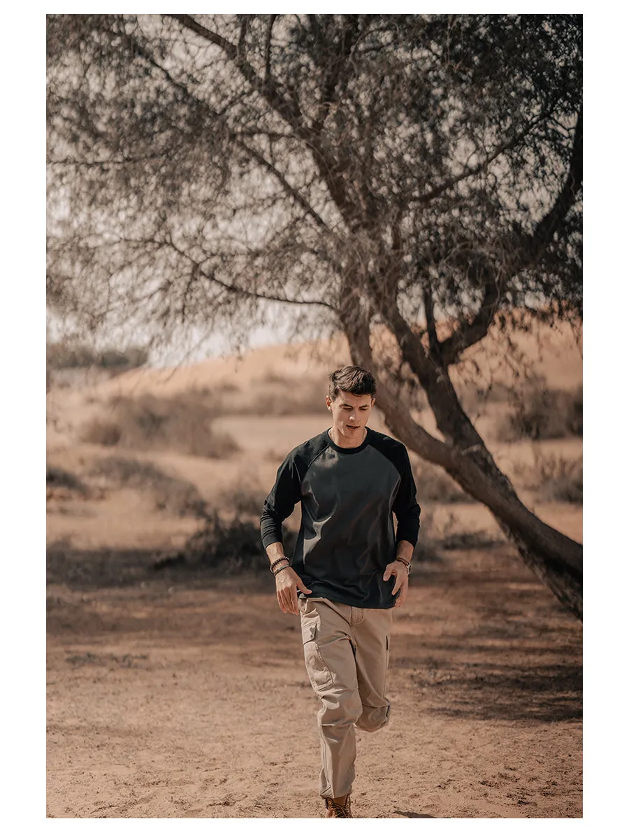 240gsm Sorona Fabric Long Raglan Sleeve T-shirts