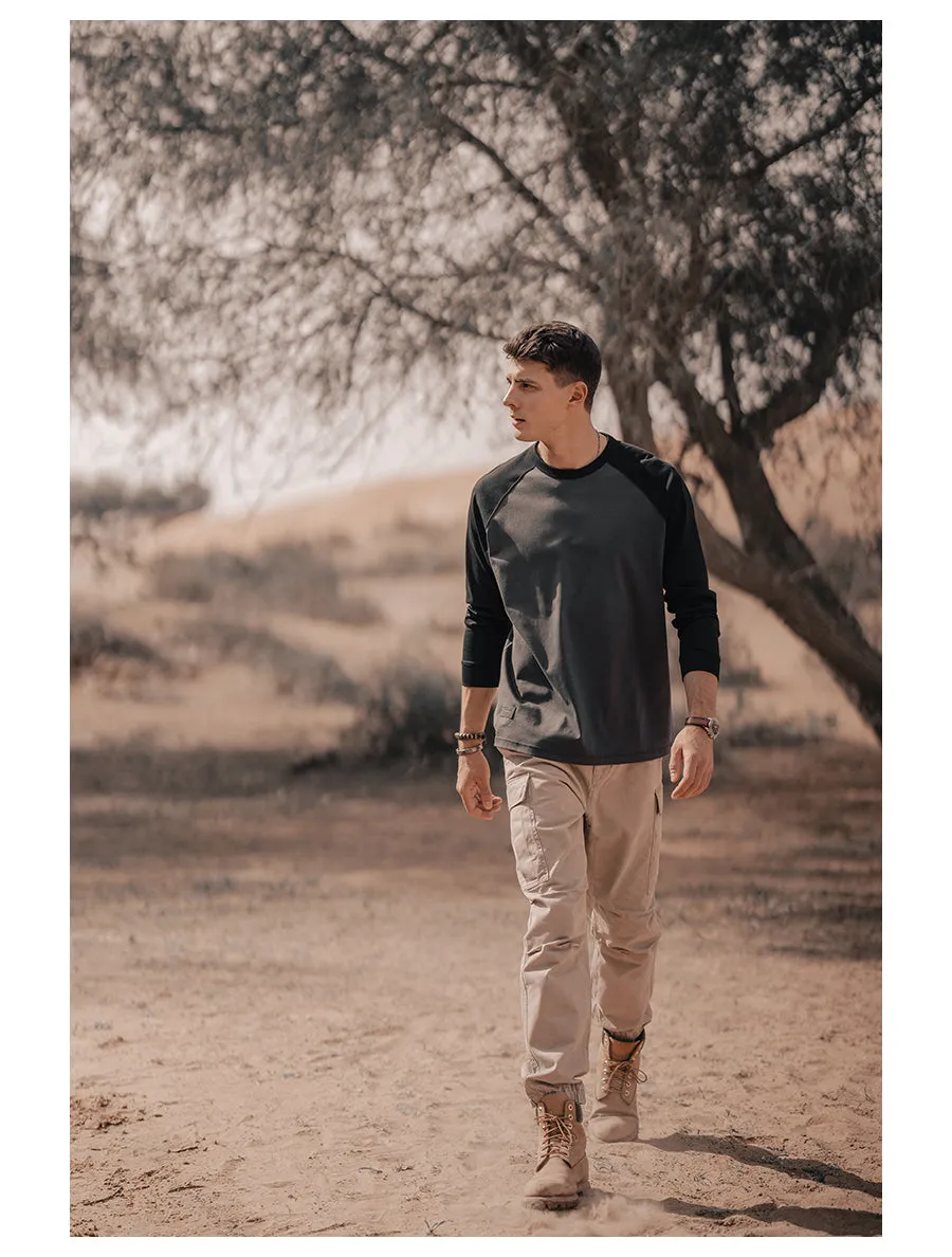 240gsm Sorona Fabric Long Raglan Sleeve T-shirts