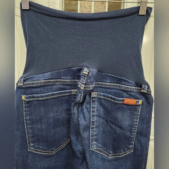 7 for all mankind dark wash skinny maternity jeans