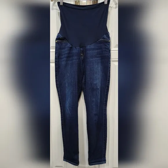 7 for all mankind dark wash skinny maternity jeans