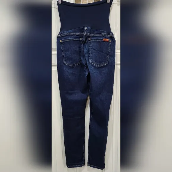 7 for all mankind dark wash skinny maternity jeans