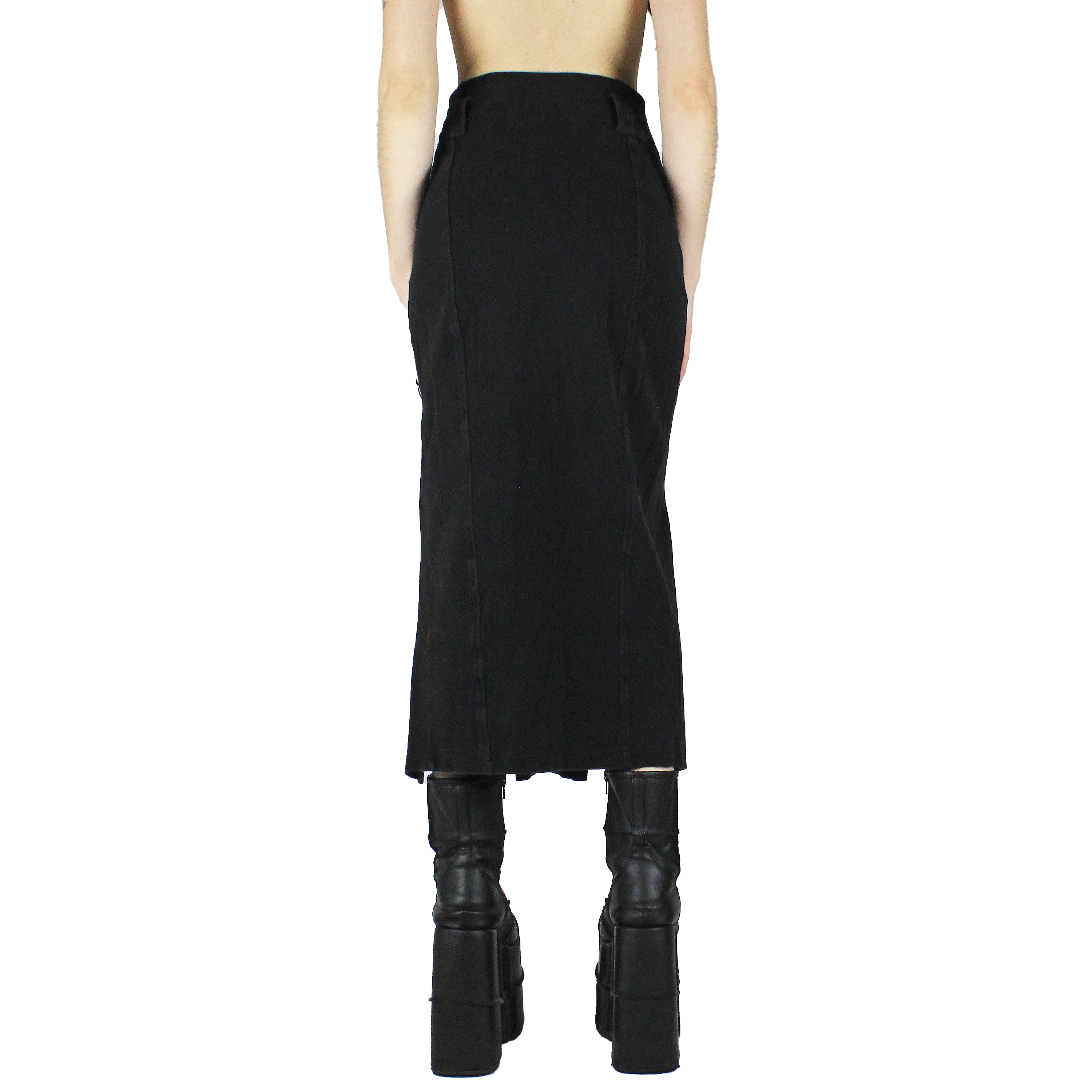 90s Black Maxi Skirt (S/M)