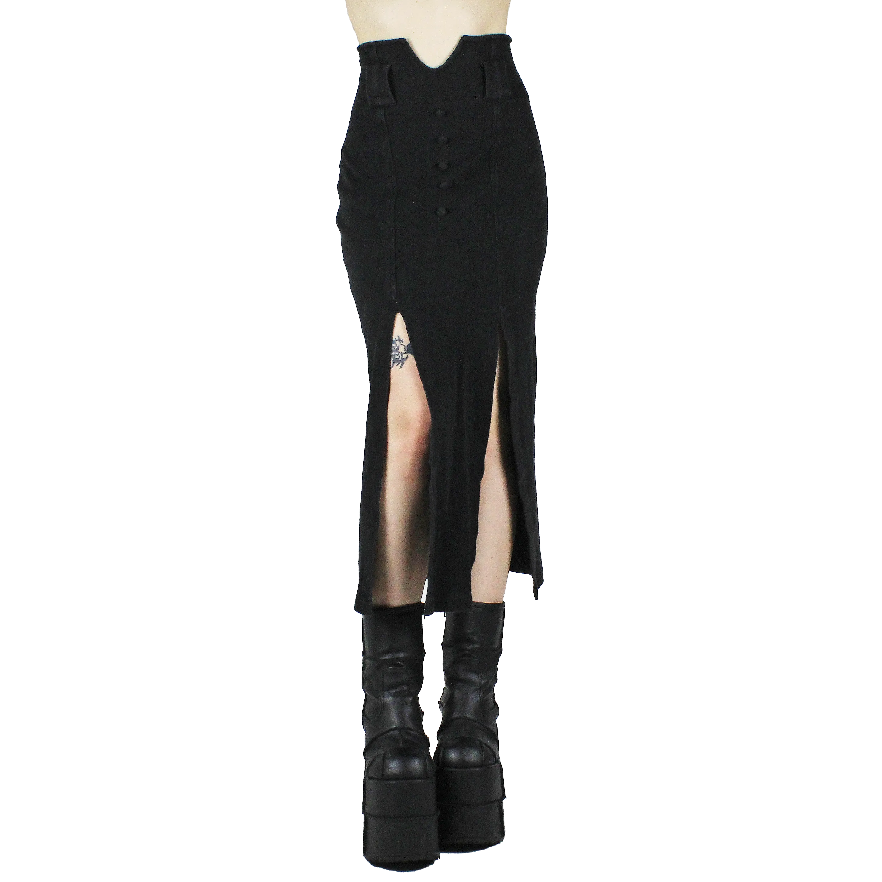 90s Black Maxi Skirt (S/M)