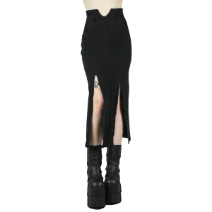 90s Black Maxi Skirt (S/M)