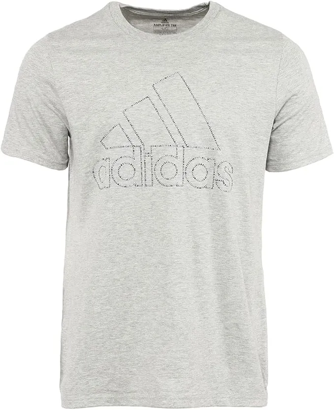 Adidas Gray and Black Amplifier Emblem Tee Shirt Men's