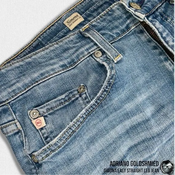 ADRIANO GOLDSCHMIED SIMONA EASY STRAIGHT LEG JEANS DISTRESSED SIZE 30R