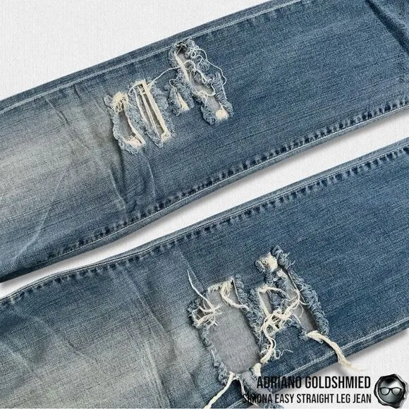 ADRIANO GOLDSCHMIED SIMONA EASY STRAIGHT LEG JEANS DISTRESSED SIZE 30R