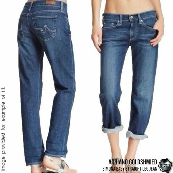 ADRIANO GOLDSCHMIED SIMONA EASY STRAIGHT LEG JEANS DISTRESSED SIZE 30R