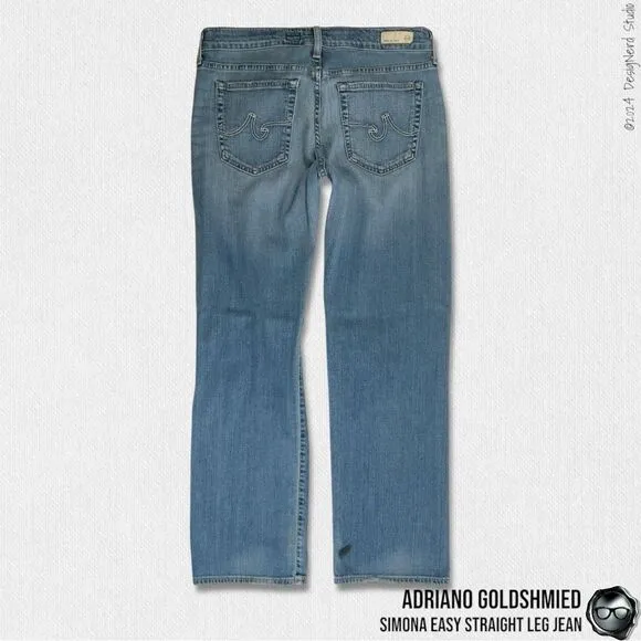 ADRIANO GOLDSCHMIED SIMONA EASY STRAIGHT LEG JEANS DISTRESSED SIZE 30R