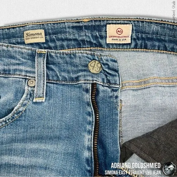 ADRIANO GOLDSCHMIED SIMONA EASY STRAIGHT LEG JEANS DISTRESSED SIZE 30R