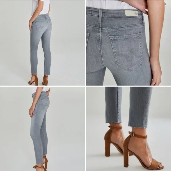 AG The Prima Cigarette Ankle Gray Skinny Jeans Size 27