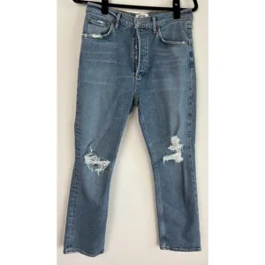 AGOLDE Los Angeles Denim Jeans Size 28 Distressed Bootcut 5 Button Closure