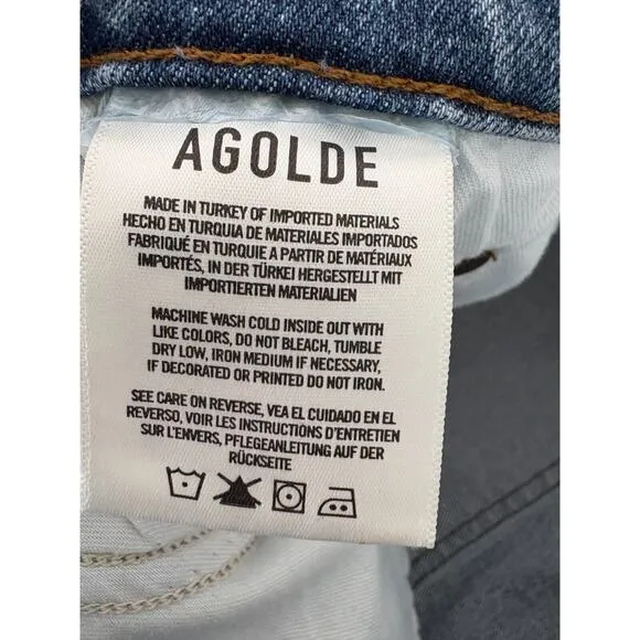 AGOLDE Los Angeles Denim Jeans Size 28 Distressed Bootcut 5 Button Closure