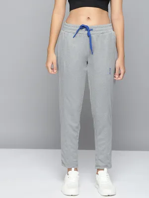 Alcis Women Grey Melange Solid Slim-Fit Training Track Pants