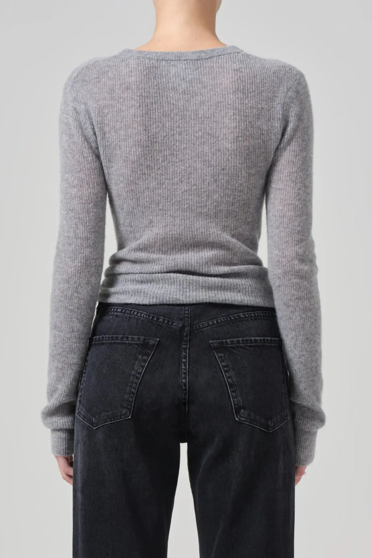 Alessia Crewneck Sweater in Dark Heather Grey