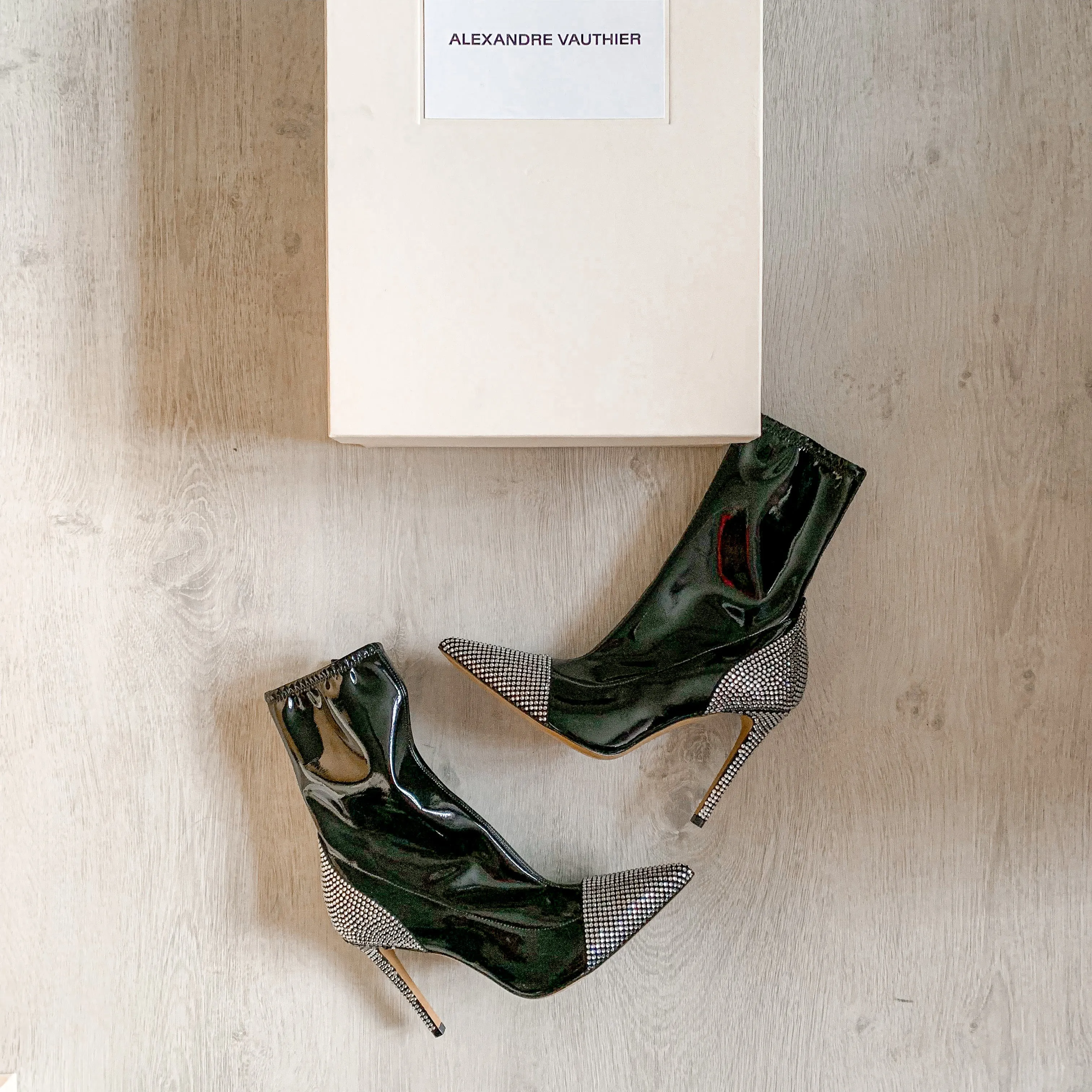 Alexandre Vauthier Crystal Embellished Black Boots