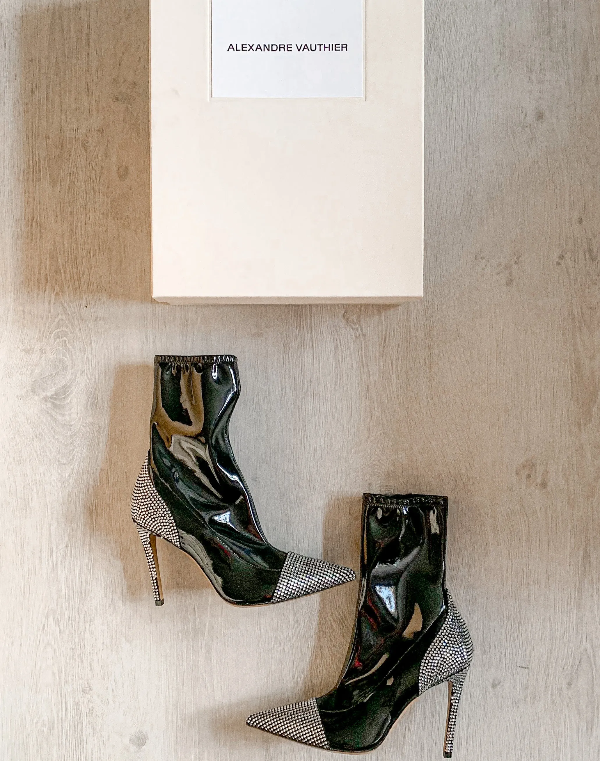Alexandre Vauthier Crystal Embellished Black Boots