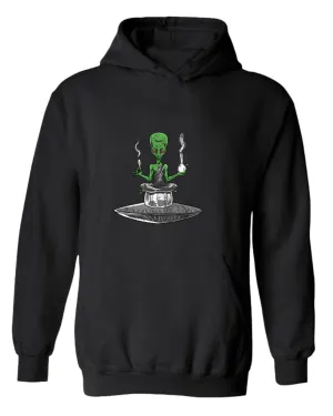 Alien meditation hoodie, smoke hoodies