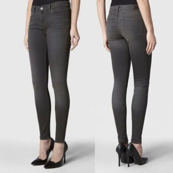 ALL SAINTS ASHBY Low-Rise Skinny Fit Denim Jeans Grey/Heathered Black WMNS Sz 32