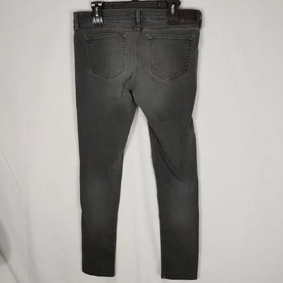 ALL SAINTS ASHBY Low-Rise Skinny Fit Denim Jeans Grey/Heathered Black WMNS Sz 32