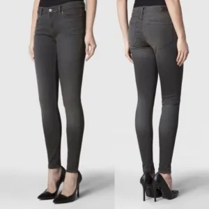 ALL SAINTS ASHBY Low-Rise Skinny Fit Denim Jeans Grey/Heathered Black WMNS Sz 32