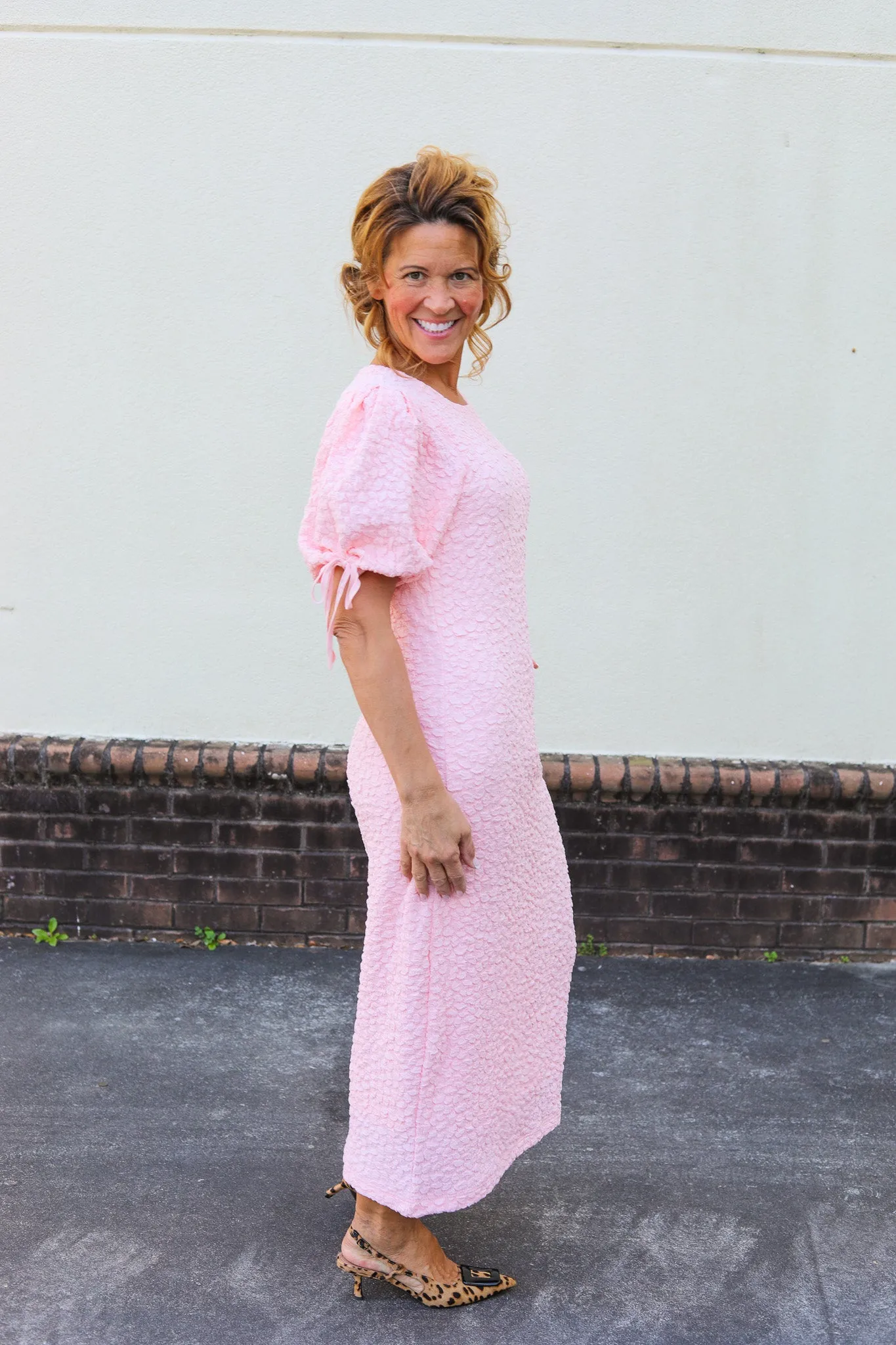 Annalise Pink Textured Dress