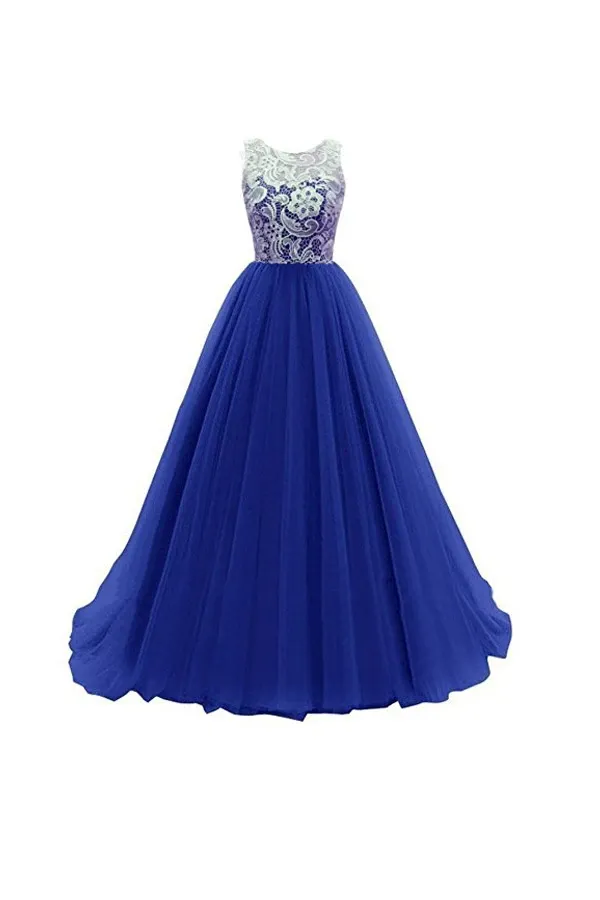 Anneprom A-Line Prom Dress Lace Bridesmaid Long Evening Gowns APB0010