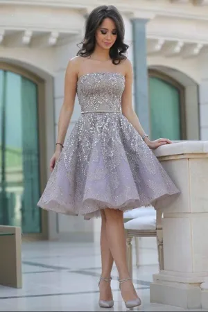 Anneprom  A-Line Scoop Short Black Short Prom Dress Homecoming Daress with Appliques APH0119