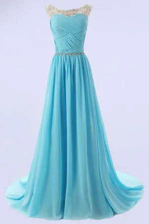 Anneprom Elegant A-Line Scoop Bridesmaid/Prom Dresses With Beading APB0007