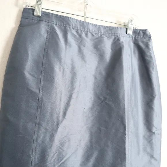 ARMANI Collezioni  Silk  Blue  Ice Pencil Skirt