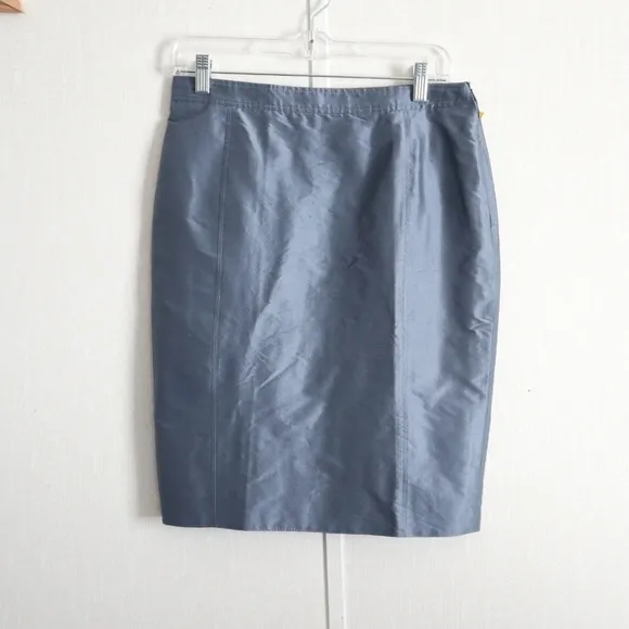ARMANI Collezioni  Silk  Blue  Ice Pencil Skirt