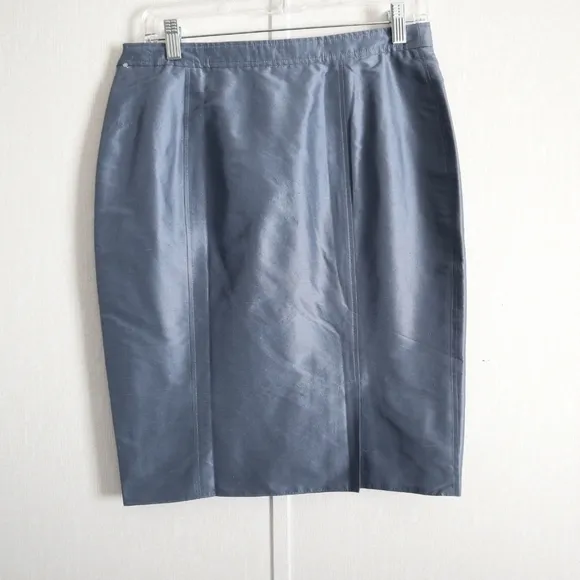ARMANI Collezioni  Silk  Blue  Ice Pencil Skirt
