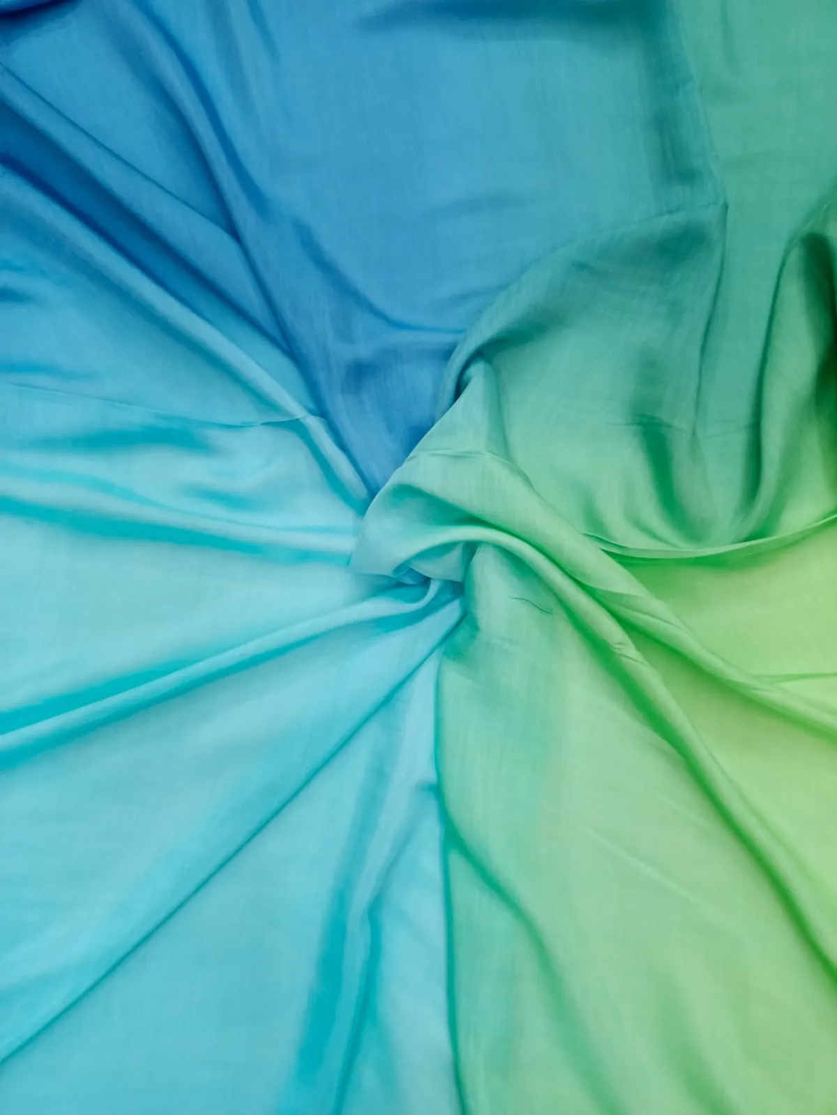Artisanal Hand Dyed Soft Modal Muslin Mul Silk Ombre Shaded Fabric
