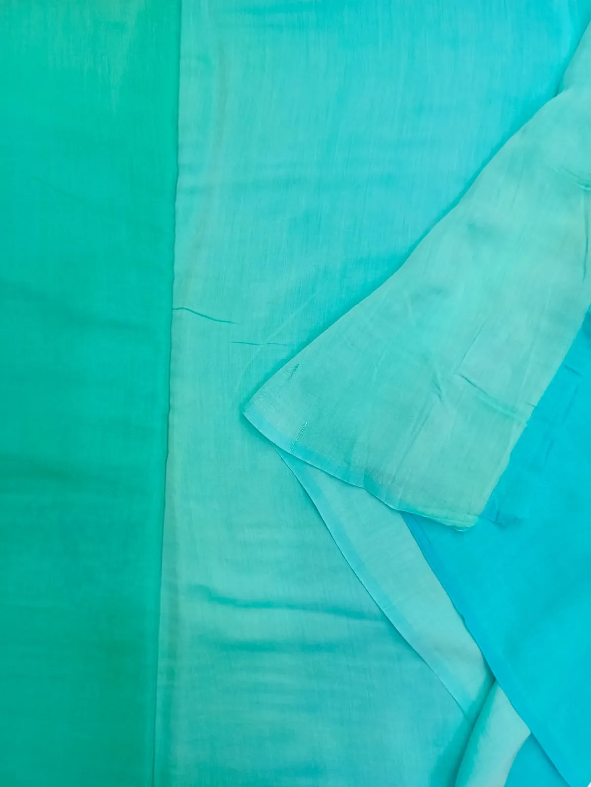 Artisanal Hand Dyed Soft Modal Muslin Mul Silk Ombre Shaded Fabric