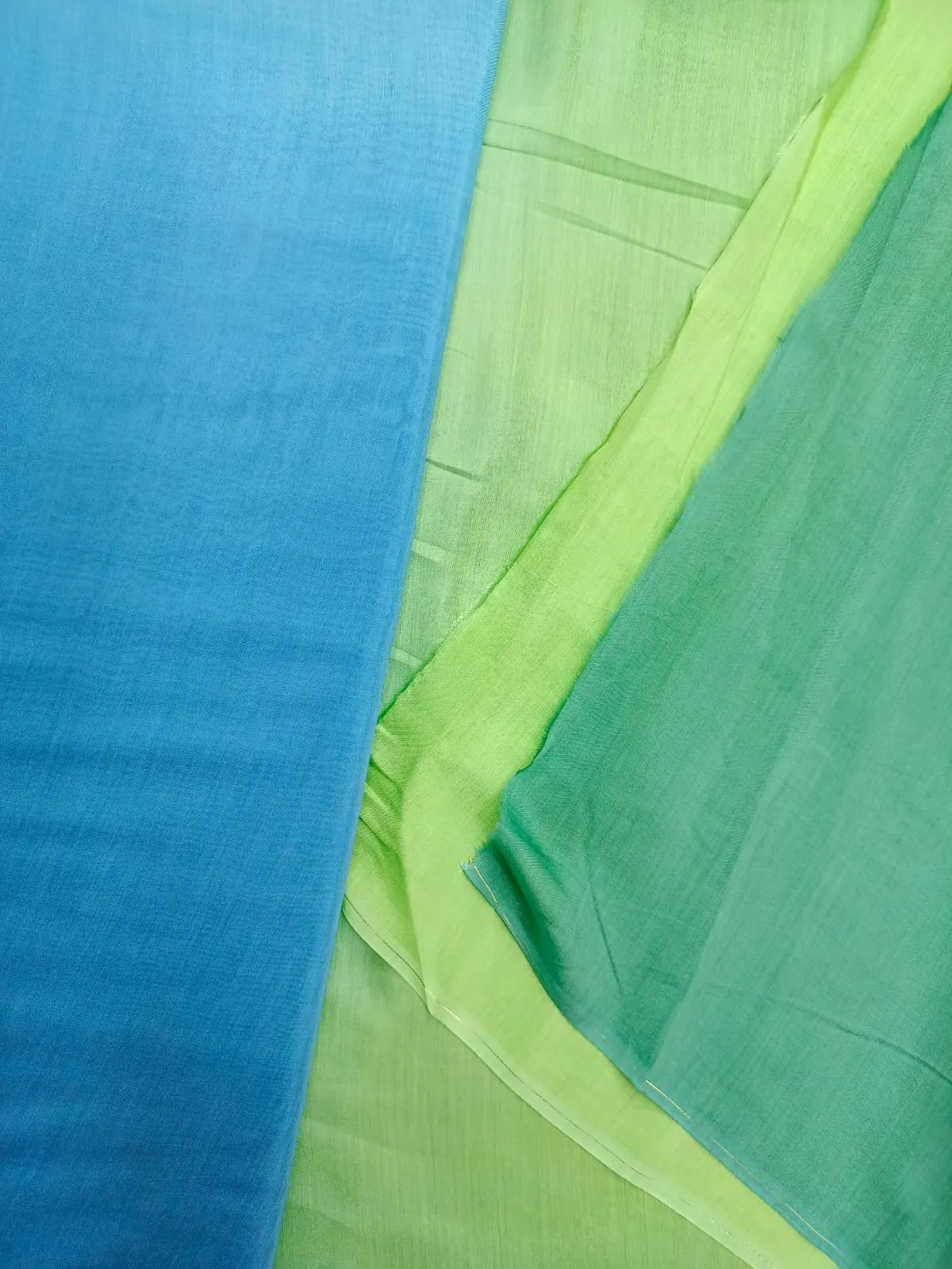 Artisanal Hand Dyed Soft Modal Muslin Mul Silk Ombre Shaded Fabric