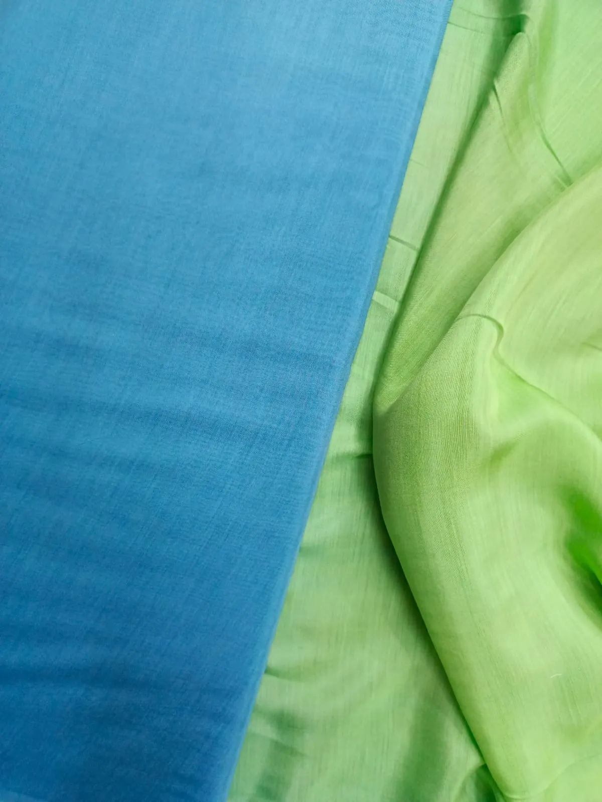 Artisanal Hand Dyed Soft Modal Muslin Mul Silk Ombre Shaded Fabric