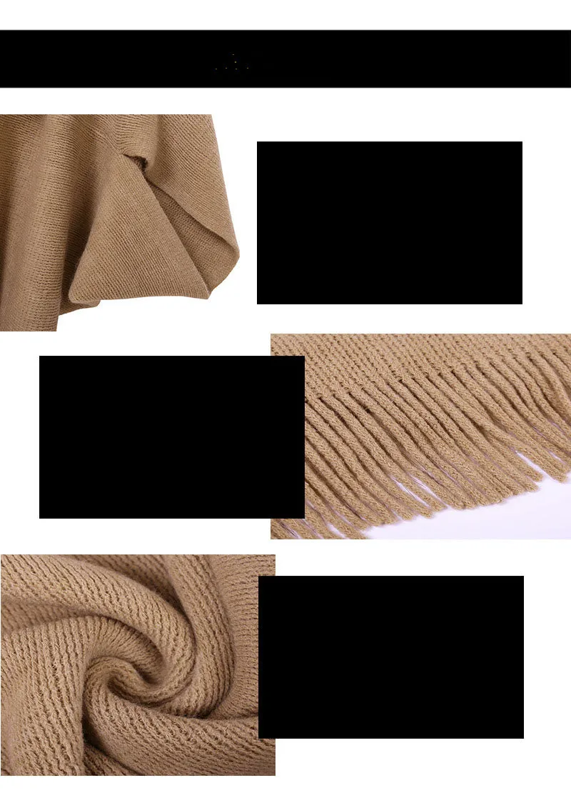 Autumn and Winter Tassel Cloak Shawl Fur Collar Cloak Solid Color Cardigan Sweater