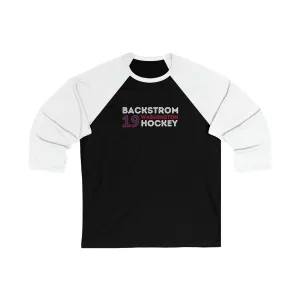 Backstrom 19 Washington Hockey Grafitti Wall Design Unisex Tri-Blend 3/4 Sleeve Raglan Baseball Shirt