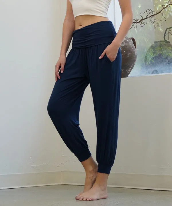 BAMBOO yoga fold-over jogger