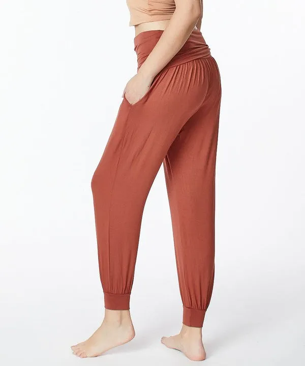 BAMBOO yoga fold-over jogger