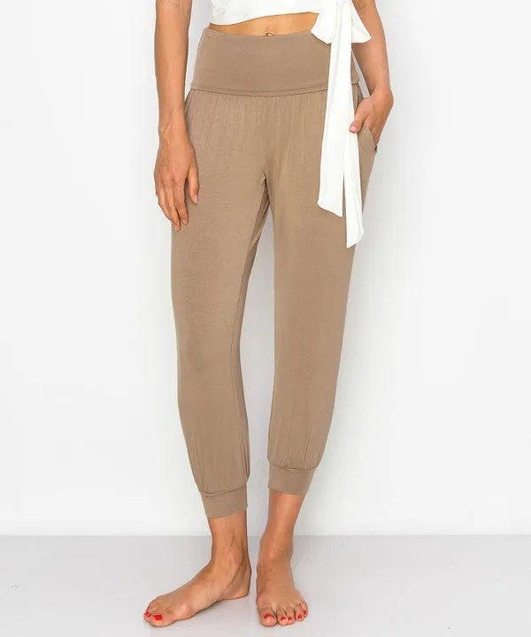 BAMBOO yoga fold-over jogger