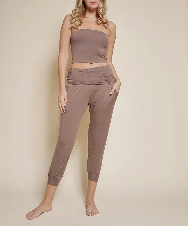 BAMBOO yoga fold-over jogger