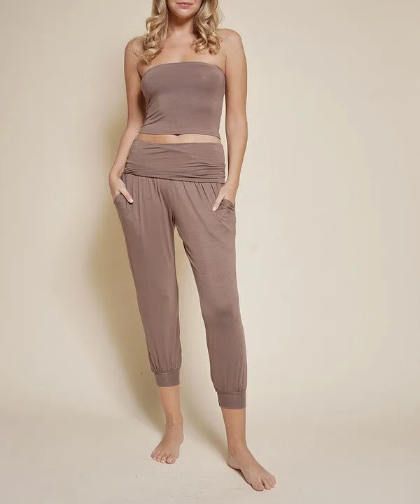 BAMBOO yoga fold-over jogger