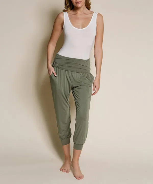 BAMBOO yoga fold-over jogger