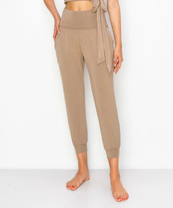 BAMBOO yoga fold-over jogger