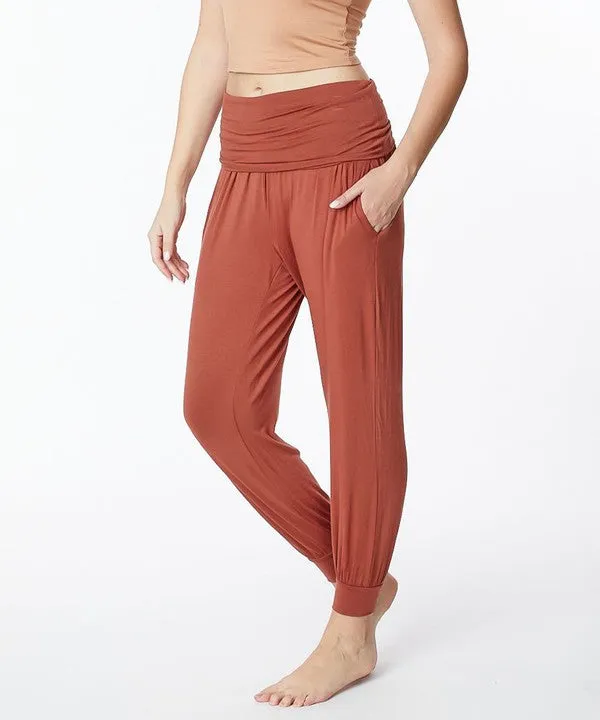 BAMBOO yoga fold-over jogger