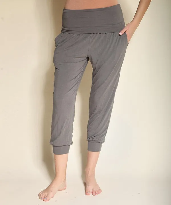 BAMBOO yoga fold-over jogger