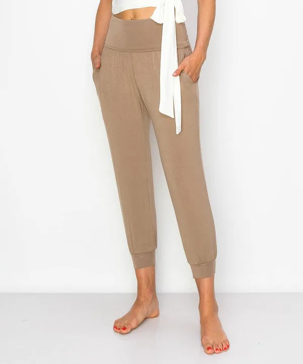 BAMBOO yoga fold-over jogger