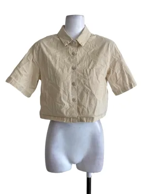 Beige Button Down Blouse